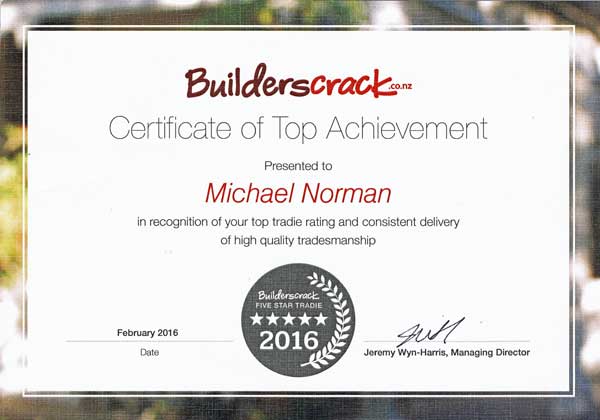 Builders Crack award to Michael Norman of the Cat Door Company