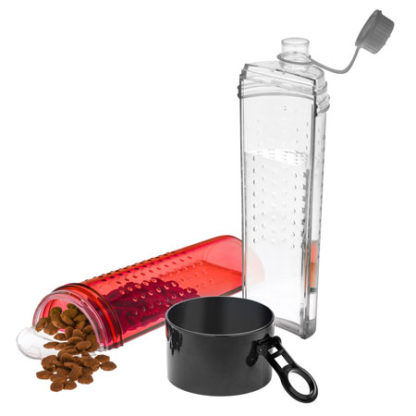 Combo drink and feed bottle for dogs